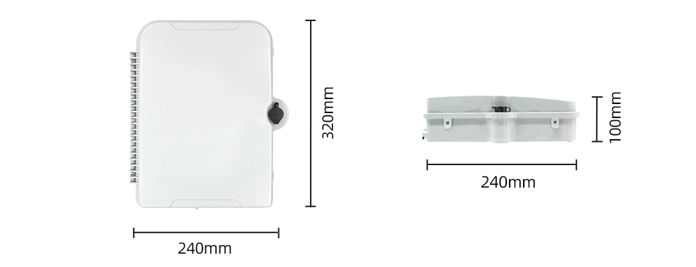 FTTH розподільний бокс на 24 волокна, 2 входи 24 виходи